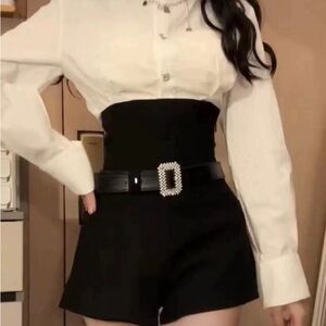 Elegant Black High-Waisted Women Shorts